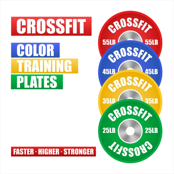 Crossfit. Weightlifting equipment. — Stock Vector