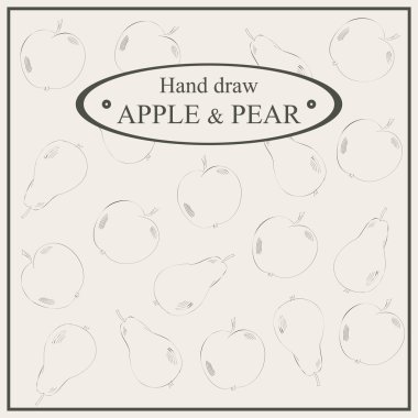 Elma ve armut el çizilmiş kroki