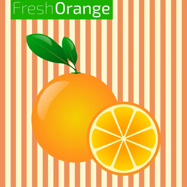 Illustration vectorielle de l'orange fraîche détaillée — Image vectorielle