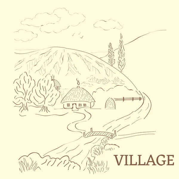 Сельские дома — стоковый вектор