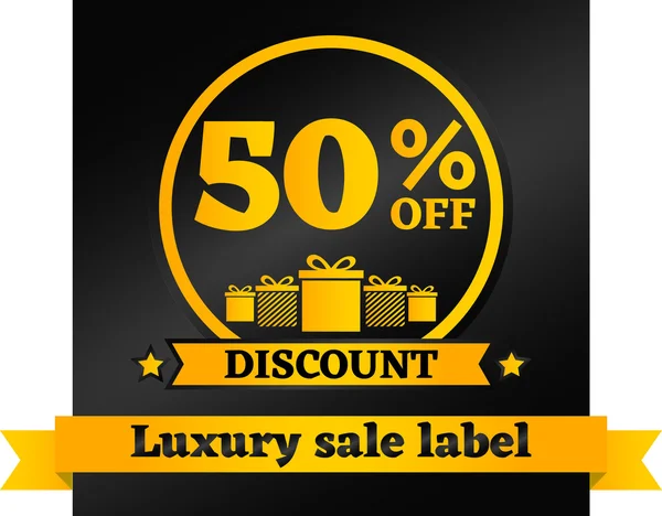 Luxury vector sale label with 50 percent discount. — Stock Vector