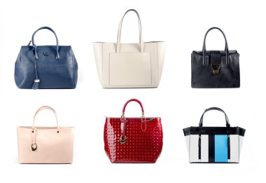 kadınlar üzerinde beyaz izole çanta deri