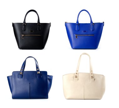 kadınlar üzerinde beyaz izole çanta deri