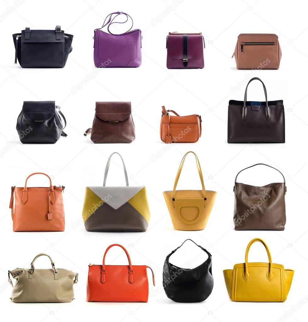 leather handbags isolated
