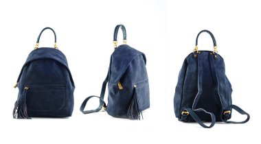 Beyaz arka plan üzerinde izole renkli sırt çantası