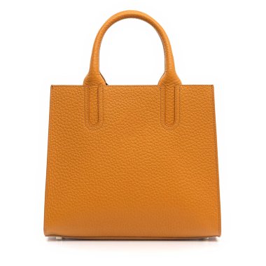 Sarı deri çanta beyaz arka planda izole