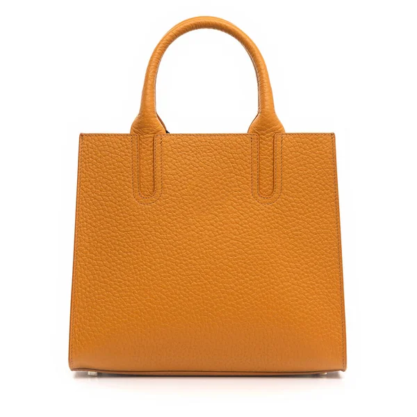 Sarı deri çanta beyaz arka planda izole