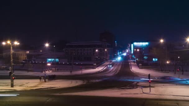 Upływ czasu miasto noc — Wideo stockowe