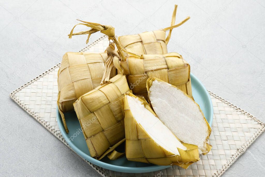 Ketupat, Ketupat or rice dumpling is a local delicacy during Eid al-Fitr. Natural rice casing made from young coconut leaves for cooking rice.  It is very popular during Eid al-Fitr in Indonesia.