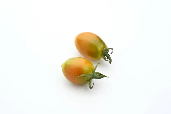 Tomates Cerises Fraîches Isolées Sur Fond Blanc Gros Plan Focus — Photo
