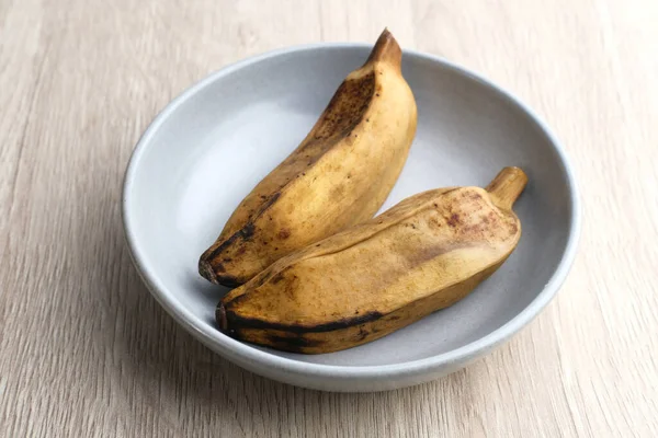 Pisang Kukus Banana Cozida Vapor Comida Tradicional Indonésia Lanche Saudável — Fotografia de Stock
