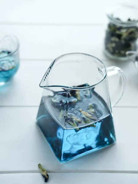 Teh Telang Butterfly Flower Tea Vagy Blue Tea Vagy Teh — Stock Fotó