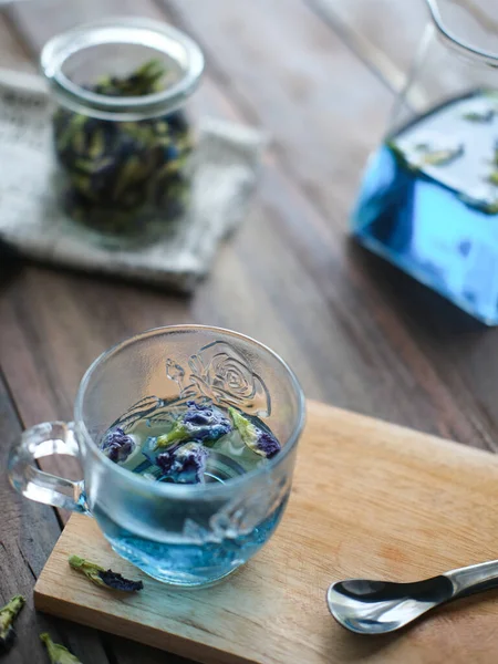 Teh Telang Butterfly Flower Tea Vagy Blue Tea Vagy Teh — Stock Fotó
