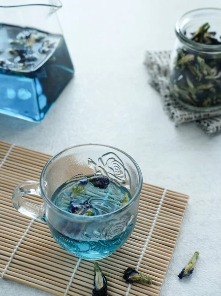 Teh Telang Butterfly Flower Tea Vagy Blue Tea Vagy Teh — Stock Fotó