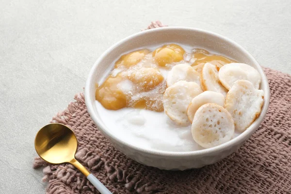 Serabi Bubur Sumsum Τον Candil Ubi Ινδονησιακό Παραδοσιακό Χυλό Σερβίρεται — Φωτογραφία Αρχείου