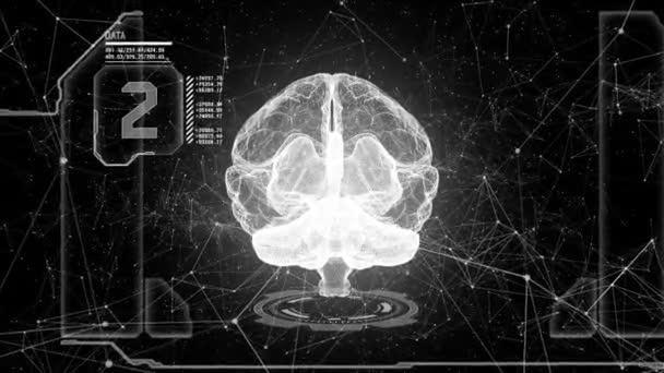 Beyaz dijital bir beyin — Stok video