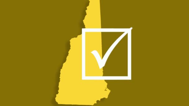 A State of New Hampshire voting check box animation libertarian party yellow — Stok Video