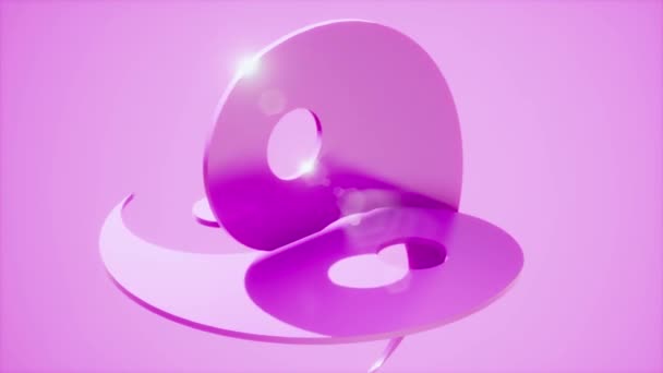 A Pink yin and yang symbol spinning behind pink background — Stock Video