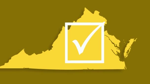 A State of Virginia voting check box animation libertarian party yellow — Stock Video