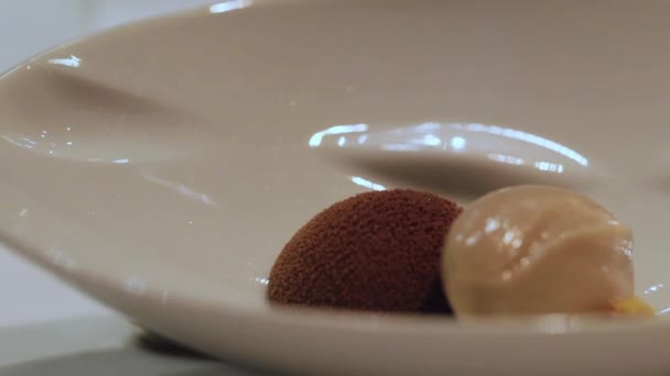 A close up of food on a plate — Stock video