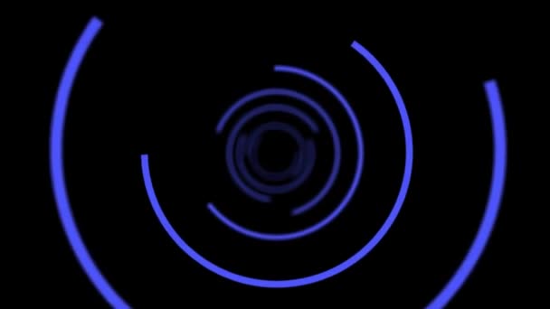 Een bewegende door een tunnel gemaakt van kleur veranderende cirkel segmenten — Stockvideo