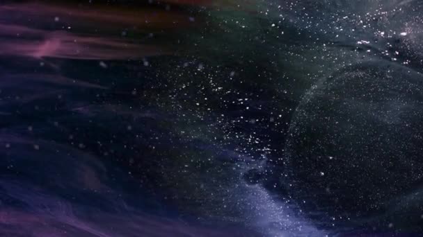 Ένα πέταγμα μέσα από ένα πορτοκαλί μωβ και μπλε γαλαξία από ένα άλλο σύμπαν — Αρχείο Βίντεο