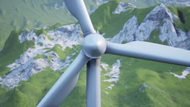 A Pushing back away from wind turbines — Stock Video