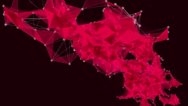Червоний абстракт з'єднаних граней з верхнього тла — стокове відео