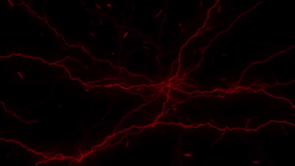 Une électricité rouge erratique clignotant sur fond noir — Video