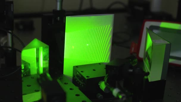 A Close up of technician hands calibrating laser device — Stock Video