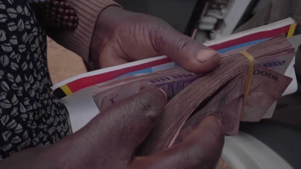 A Super close up of woman counting money — Stok Video