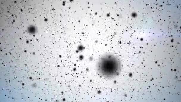 Zwarte zwevende deeltjes — Stockvideo