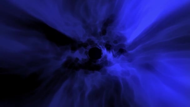 Prostor obtékající modrou animací tunelu — Stock video