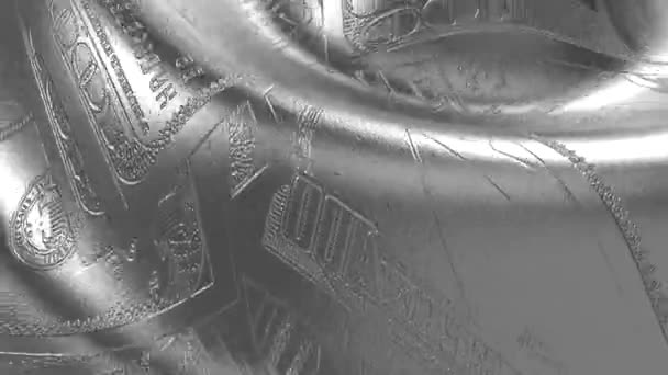 Abstraktes flüssiges Metall Silber Ansicht — Stockvideo