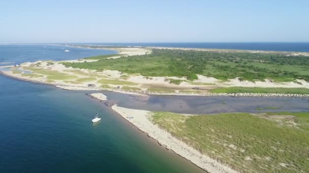 Een bord op een strand — Stockvideo