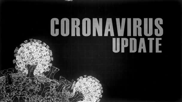 Un diagrama giratorio de coronavirus novela en blanco y negro — Vídeo de stock