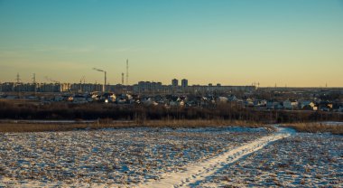 Pskov görünümünü kış mavi gökyüzü