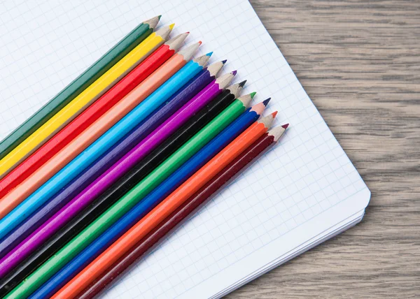 Colored pencils closeup on dark background — Stock Photo, Image