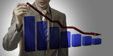 iş kavramı. bir grafik çizim işadamı