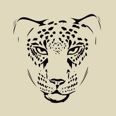 Beyaz arka plan üzerinde vektör cheetah kalem portre