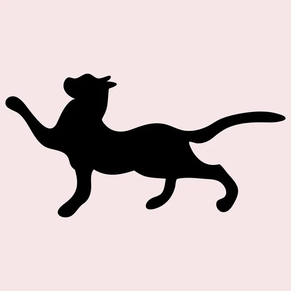 Schwarze Katzensilhouette auf weißem Hintergrund — Stockvektor