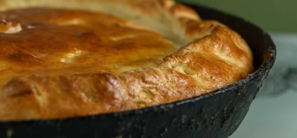 Gâteau rond fait maison isolé sur fond de table — Photo