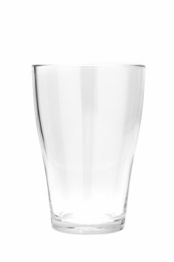 Beyaz arka plan üzerinde izole boş şeffaf cam