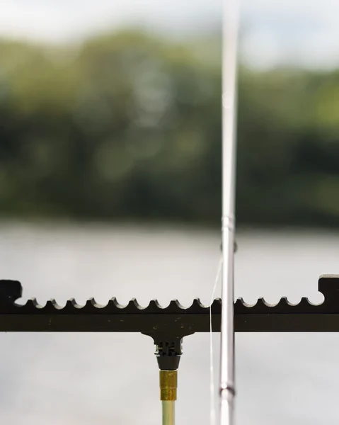 Fishing the feeder on background of river and shore — Stock Photo, Image