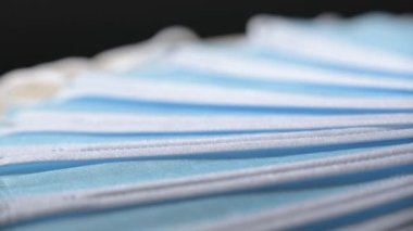 Yeni tıbbi maske seti yakın plan. Görüntü arkaplanı.