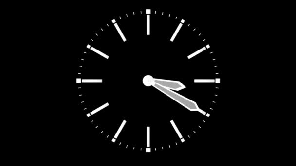 Reloj analógico con flechas — Vídeo de stock