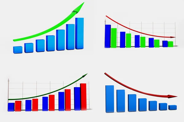 Finanční Grafický diagram pro práci podnikání — Stock fotografie