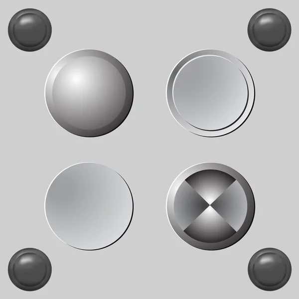 Juego de botones grises en blanco — Vector de stock