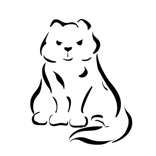 Figura gatti linee nere — Vettoriale Stock