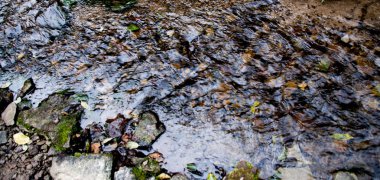 arka plan su dalgalanan aracılığıyla görülen çakıl